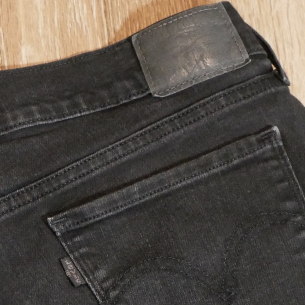 Levis 505 Straight Leg Jeans Womens 31 X 34 Black Denim Pants 15505-0120